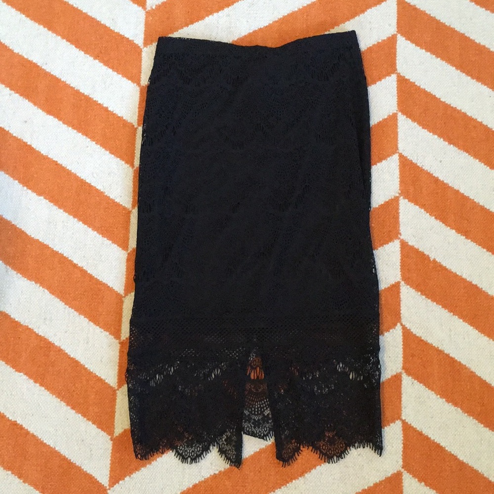 Black lace skirt